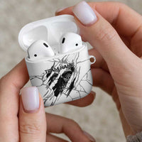 Dartboard Skull Darts AirPods Case with Torn Stone Texture and Cracked Marble Design - Wonder Print Shop