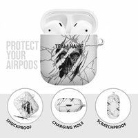 Dartboard Skull Darts AirPods Case with Torn Stone Texture and Cracked Marble Design - Wonder Print Shop