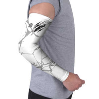 Dartboard Skull Darts Arm Sleeves with Torn Stone Texture and Cracked Marble Design - Wonder Print Shop