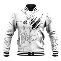 Dartboard Skull Darts Baseball Jacket with Torn Stone Texture and Cracked Marble Design - Wonder Print Shop