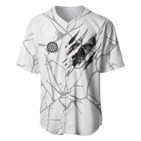 Dartboard Skull Darts Baseball Jersey with Torn Stone Texture and Cracked Marble Design - Wonder Print Shop