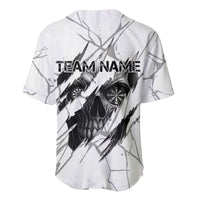 Dartboard Skull Darts Baseball Jersey with Torn Stone Texture and Cracked Marble Design - Wonder Print Shop