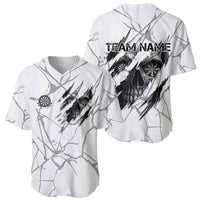 Dartboard Skull Darts Baseball Jersey with Torn Stone Texture and Cracked Marble Design - Wonder Print Shop