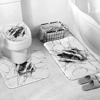 Dartboard Skull Darts Bathroom Set with Torn Stone Texture and Cracked Marble Design - Wonder Print Shop