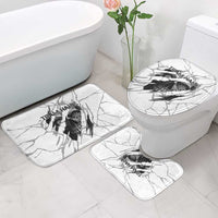 Dartboard Skull Darts Bathroom Set with Torn Stone Texture and Cracked Marble Design - Wonder Print Shop