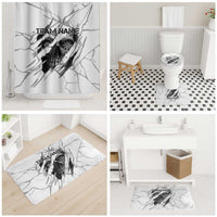 Dartboard Skull Darts Bathroom Set with Torn Stone Texture and Cracked Marble Design - Wonder Print Shop