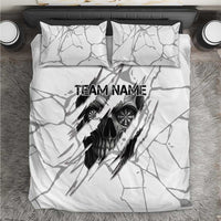 Dartboard Skull Darts Bedding Set with Torn Stone Texture and Cracked Marble Design - Wonder Print Shop