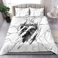 Dartboard Skull Darts Bedding Set with Torn Stone Texture and Cracked Marble Design - Wonder Print Shop