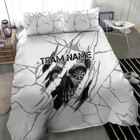 Dartboard Skull Darts Bedding Set with Torn Stone Texture and Cracked Marble Design - Wonder Print Shop