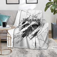 Dartboard Skull Darts Blanket with Torn Stone Texture and Cracked Marble Design - Wonder Print Shop