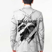 Dartboard Skull Darts Blazer with Torn Stone Texture and Cracked Marble Design - Wonder Print Shop