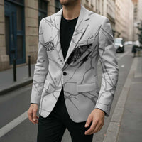 Dartboard Skull Darts Blazer with Torn Stone Texture and Cracked Marble Design - Wonder Print Shop
