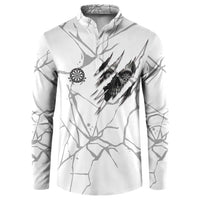 Dartboard Skull Darts Button Sweatshirt with Torn Stone Texture and Cracked Marble Design - Wonder Print Shop