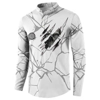 Dartboard Skull Darts Button Sweatshirt with Torn Stone Texture and Cracked Marble Design - Wonder Print Shop