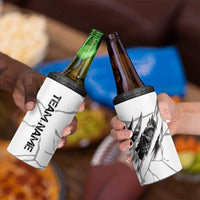 Dartboard Skull Darts 4 in 1 Can Cooler Tumbler with Torn Stone Texture and Cracked Marble Design - Wonder Print Shop