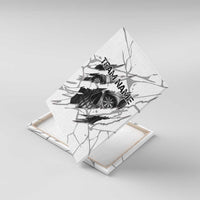 Dartboard Skull Darts Canvas Wall Art with Torn Stone Texture and Cracked Marble Design - Wonder Print Shop