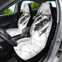 Dartboard Skull Darts Car Seat Cover with Torn Stone Texture and Cracked Marble Design - Wonder Print Shop