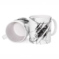 Dartboard Skull Darts Ceramic Mug with Torn Stone Texture and Cracked Marble Design - Wonder Print Shop