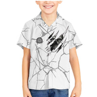 Dartboard Skull Darts Family Matching Mermaid Dress and Hawaiian Shirt with Torn Stone Texture and Cracked Marble Design - Wonder Print Shop