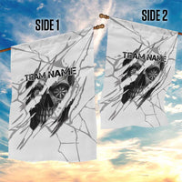 Dartboard Skull Darts Garden Flag with Torn Stone Texture and Cracked Marble Design - Wonder Print Shop