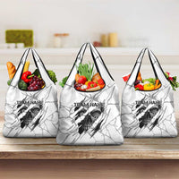 Dartboard Skull Darts Grocery Bag with Torn Stone Texture and Cracked Marble Design - Wonder Print Shop