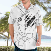 Dartboard Skull Darts Hawaiian Shirt with Torn Stone Texture and Cracked Marble Design - Wonder Print Shop