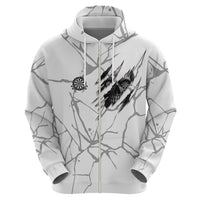 Dartboard Skull Darts Hoodie with Torn Stone Texture and Cracked Marble Design - Wonder Print Shop