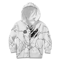 Dartboard Skull Darts Kid Hoodie with Torn Stone Texture and Cracked Marble Design - Wonder Print Shop