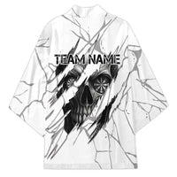 Dartboard Skull Darts Kimono with Torn Stone Texture and Cracked Marble Design - Wonder Print Shop