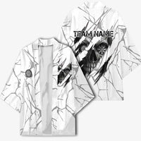 Dartboard Skull Darts Kimono with Torn Stone Texture and Cracked Marble Design - Wonder Print Shop