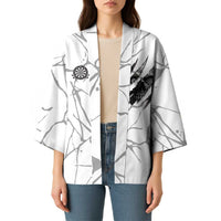 Dartboard Skull Darts Kimono with Torn Stone Texture and Cracked Marble Design - Wonder Print Shop