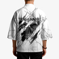 Dartboard Skull Darts Kimono with Torn Stone Texture and Cracked Marble Design - Wonder Print Shop