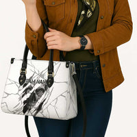 Dartboard Skull Darts Leather Bag with Torn Stone Texture and Cracked Marble Design - Wonder Print Shop