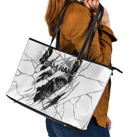 Dartboard Skull Darts Leather Tote Bag with Torn Stone Texture and Cracked Marble Design - Wonder Print Shop