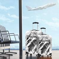 Dartboard Skull Darts Luggage Cover with Torn Stone Texture and Cracked Marble Design - Wonder Print Shop