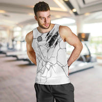 Dartboard Skull Darts Men Tank Top with Torn Stone Texture and Cracked Marble Design - Wonder Print Shop