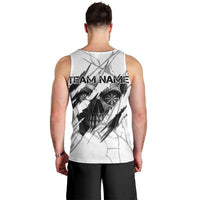 Dartboard Skull Darts Men Tank Top with Torn Stone Texture and Cracked Marble Design - Wonder Print Shop