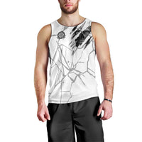 Dartboard Skull Darts Men Tank Top with Torn Stone Texture and Cracked Marble Design - Wonder Print Shop
