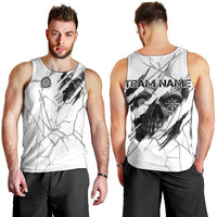Dartboard Skull Darts Men Tank Top with Torn Stone Texture and Cracked Marble Design - Wonder Print Shop