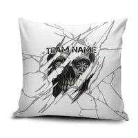 Dartboard Skull Darts Pillow Cover with Torn Stone Texture and Cracked Marble Design - Wonder Print Shop