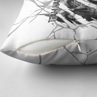 Dartboard Skull Darts Pillow Cover with Torn Stone Texture and Cracked Marble Design - Wonder Print Shop