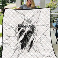 Dartboard Skull Darts Quilt with Torn Stone Texture and Cracked Marble Design - Wonder Print Shop