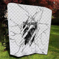 Dartboard Skull Darts Quilt with Torn Stone Texture and Cracked Marble Design - Wonder Print Shop