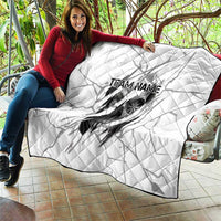 Dartboard Skull Darts Quilt with Torn Stone Texture and Cracked Marble Design - Wonder Print Shop