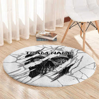 Dartboard Skull Darts Round Carpet with Torn Stone Texture and Cracked Marble Design - Wonder Print Shop