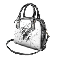 Dartboard Skull Darts Shoulder Handbag with Torn Stone Texture and Cracked Marble Design - Wonder Print Shop