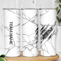 Dartboard Skull Darts Skinny Tumbler with Torn Stone Texture and Cracked Marble Design - Wonder Print Shop