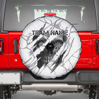Dartboard Skull Darts Spare Tire Cover with Torn Stone Texture and Cracked Marble Design - Wonder Print Shop