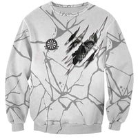 Dartboard Skull Darts Sweatshirt with Torn Stone Texture and Cracked Marble Design - Wonder Print Shop