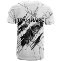 Dartboard Skull Darts T Shirt with Torn Stone Texture and Cracked Marble Design - Wonder Print Shop